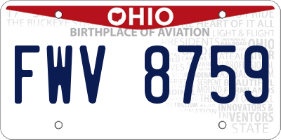 OH license plate FWV8759