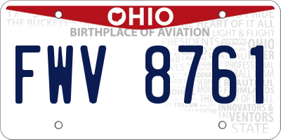 OH license plate FWV8761