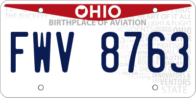OH license plate FWV8763