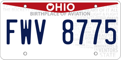 OH license plate FWV8775
