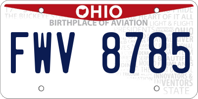 OH license plate FWV8785