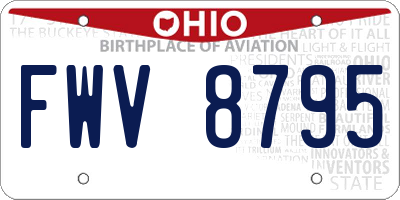 OH license plate FWV8795