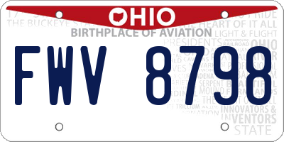 OH license plate FWV8798