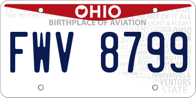 OH license plate FWV8799