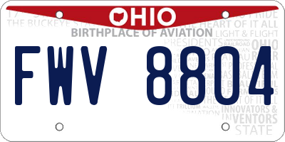 OH license plate FWV8804