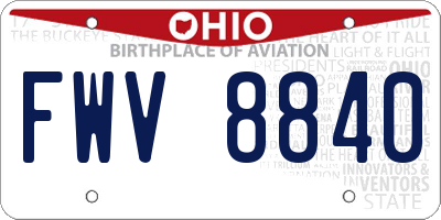 OH license plate FWV8840