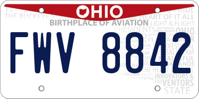 OH license plate FWV8842