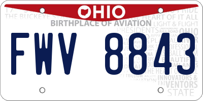 OH license plate FWV8843