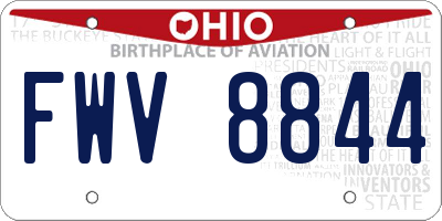 OH license plate FWV8844