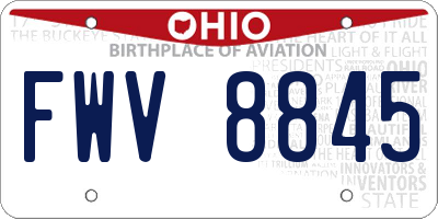 OH license plate FWV8845