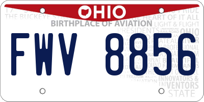 OH license plate FWV8856