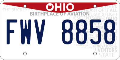 OH license plate FWV8858