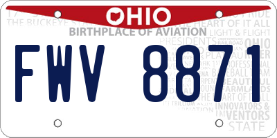 OH license plate FWV8871