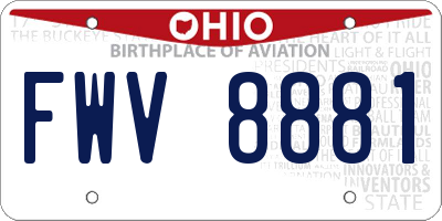 OH license plate FWV8881