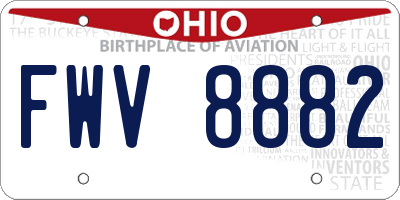 OH license plate FWV8882