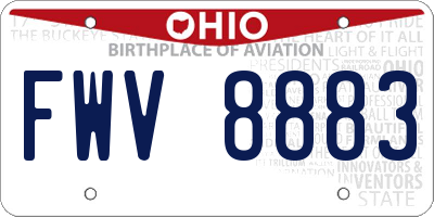 OH license plate FWV8883
