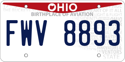 OH license plate FWV8893