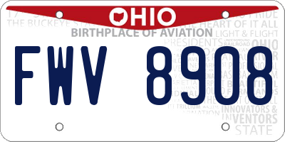 OH license plate FWV8908