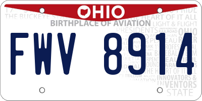 OH license plate FWV8914