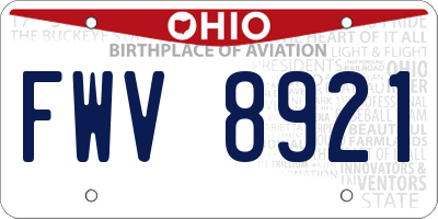 OH license plate FWV8921