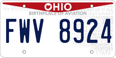 OH license plate FWV8924