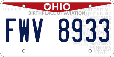 OH license plate FWV8933