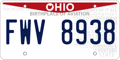 OH license plate FWV8938