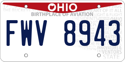 OH license plate FWV8943