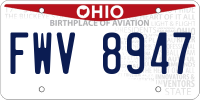 OH license plate FWV8947