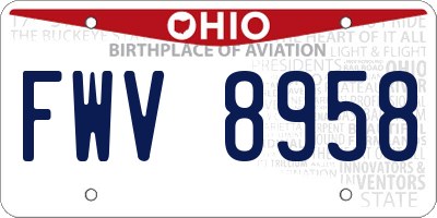 OH license plate FWV8958