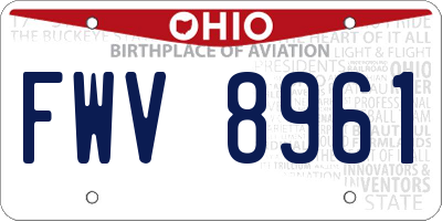 OH license plate FWV8961