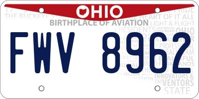 OH license plate FWV8962
