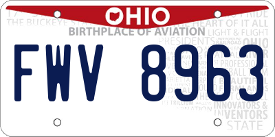 OH license plate FWV8963