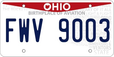 OH license plate FWV9003