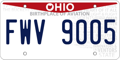 OH license plate FWV9005