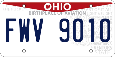 OH license plate FWV9010