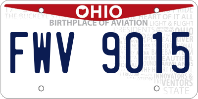 OH license plate FWV9015