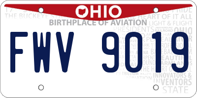 OH license plate FWV9019