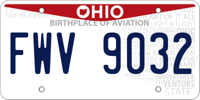 OH license plate FWV9032