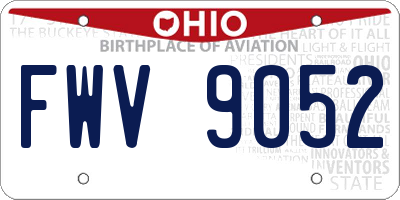 OH license plate FWV9052