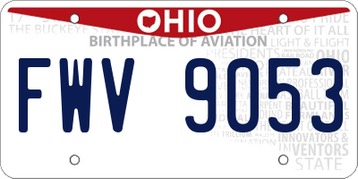 OH license plate FWV9053
