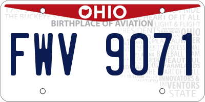 OH license plate FWV9071
