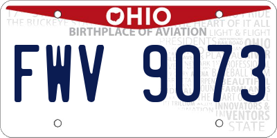 OH license plate FWV9073