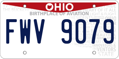 OH license plate FWV9079