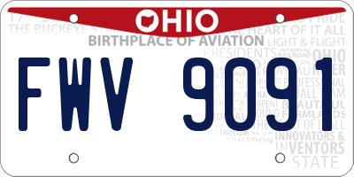 OH license plate FWV9091