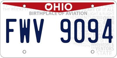 OH license plate FWV9094