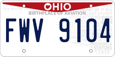 OH license plate FWV9104