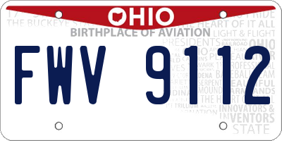 OH license plate FWV9112