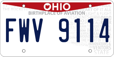 OH license plate FWV9114
