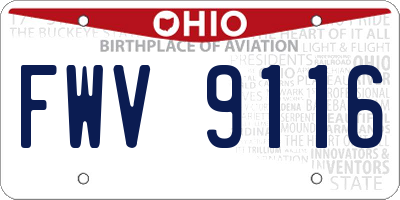 OH license plate FWV9116
